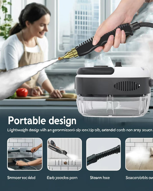 Multifunctional High-Temperature High-Pressure Steam Cleaner, 10s Rapid Heating Portable Cleaning Tool Steam Cleaner, Fast Heating, Suitable for Kitchens, Bathrooms, and Commercial Use