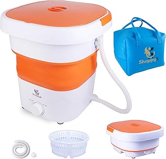 Portable Folding Washing Machine with Spin Dryer, Mini Washer for Baby Clothes, Underwear, Socks, Camping, Travelling