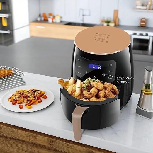 Air Fryer Digital 6L - Rapid Air Convection Technology Cooker, Black Toaster Oven Combo for Oil-Free Cooking, Large Capacity with Smart Controls